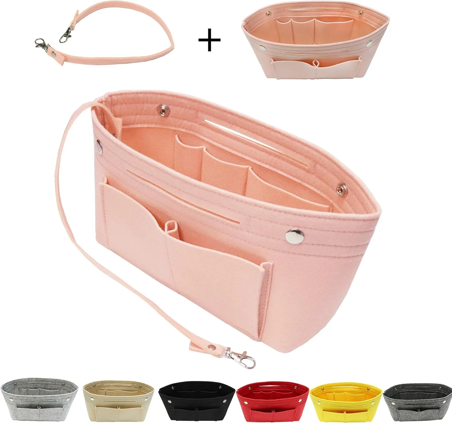 MISIXILE Felt Purse Organizer Insert Handbag Organizer,Tote Bag in Bag Organizer Fits Speedy Neverfull with Handles Keychain