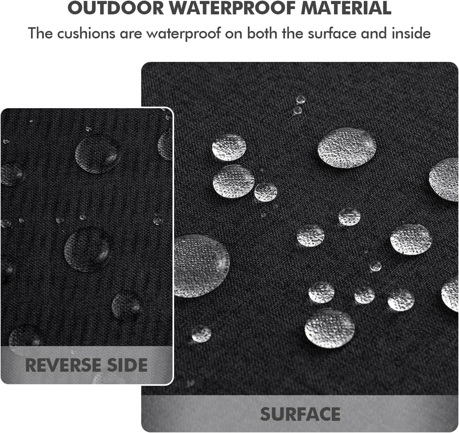 MIULEE 19 x 19 x 3 Inch Outdoor Chair Cushions,Waterproof Seat Cushions for Patio Furniture Garden with Ties Patio Chair Cushions Set of 2,Black