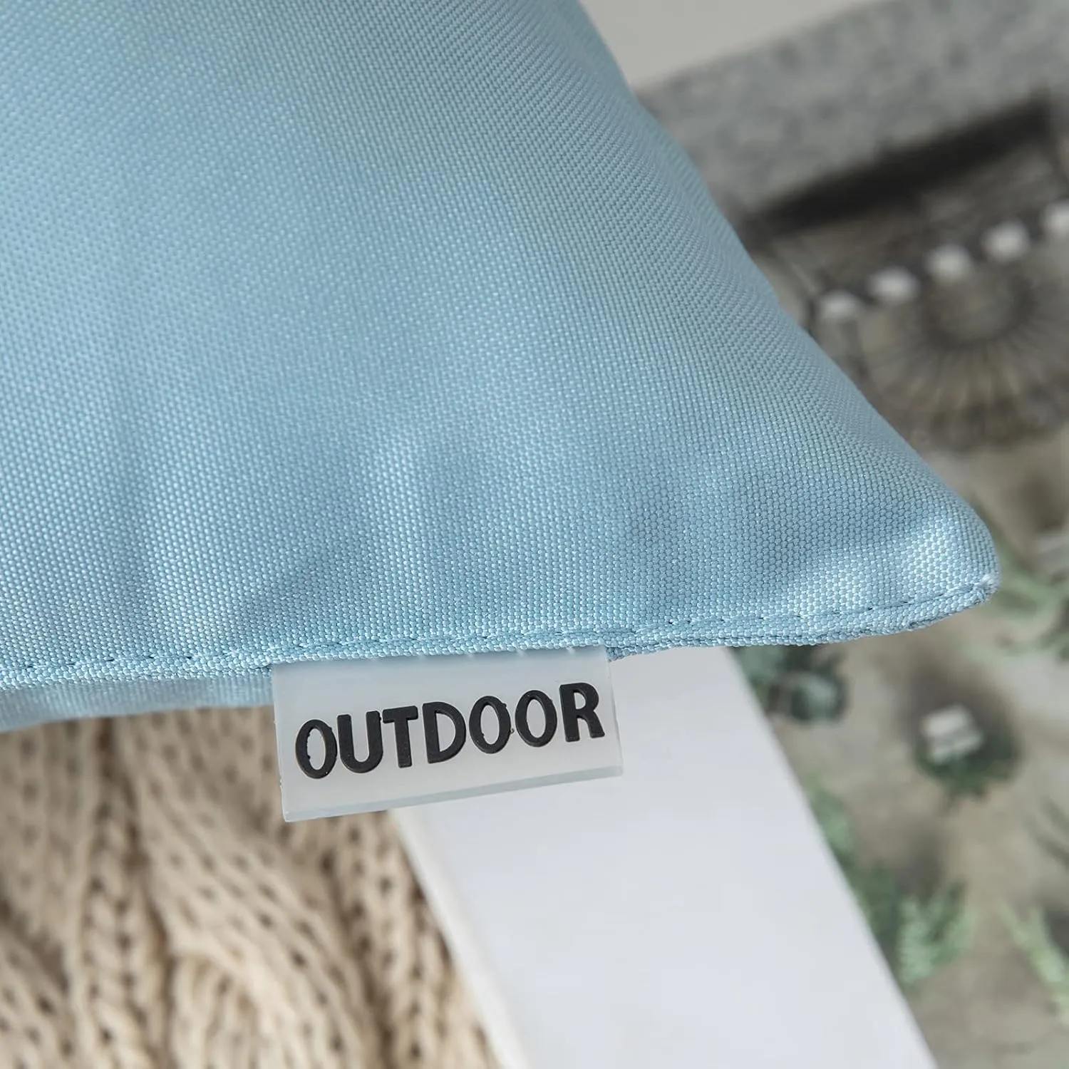 MIULEE Pack of 2 Decorative Outdoor Waterproof Pillow Covers Garden Cushion Sham Throw Pillowcase Shell for Spring Patio Tent Couch 20x20 Inch Blue