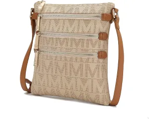 MKF Collection Crossbody Bag for Women, Vegan Leather Triple Zipper Handbag Crossover Bag Purse Shoulder Bag Strapby Mia K