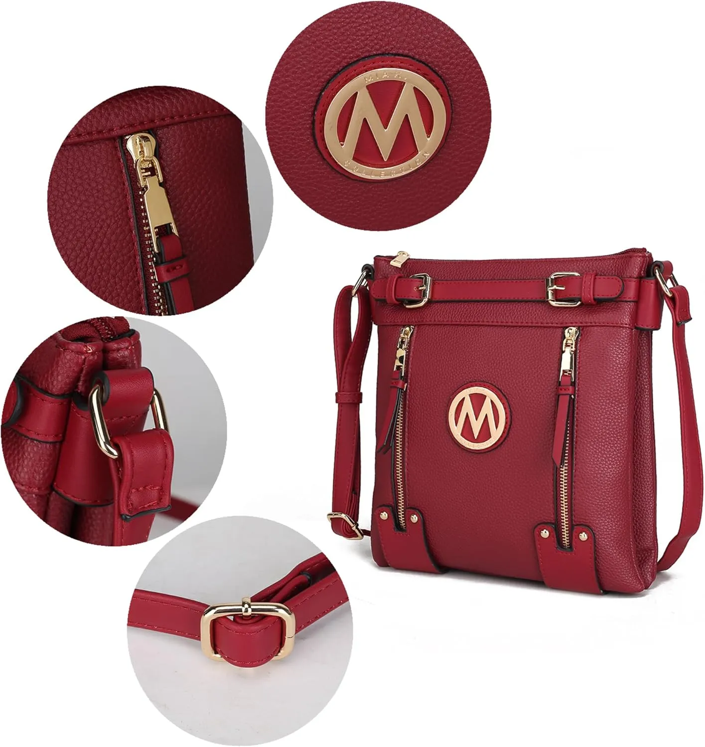 MKF Crossbody bag for women Vegan leather Crossover Designer messenger Purse