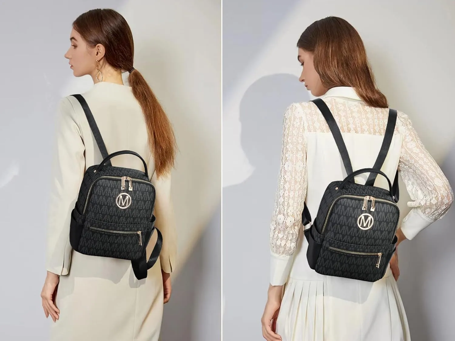 MKP Small Backpack Purse for Ladies Women Fashion Multi Pockets Daypacks with Front Zip Pocket