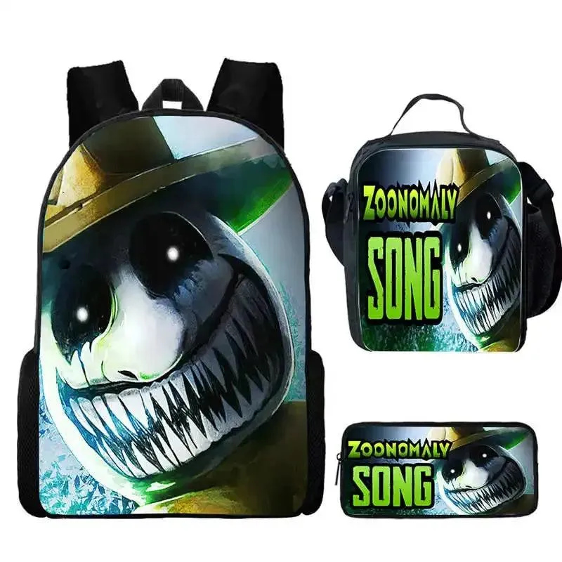 Mochila 3pcs Set Zoonomaly School Backpack with Lunch Bag Pencil Case ,Cartoon School Bags Light Weight School Bags set for Gift