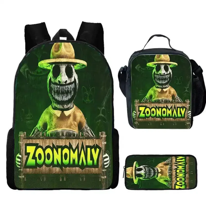 Mochila 3pcs Set Zoonomaly School Backpack with Lunch Bag Pencil Case ,Cartoon School Bags Light Weight School Bags set for Gift