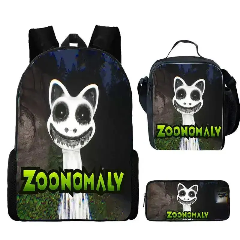 Mochila 3pcs Set Zoonomaly School Backpack with Lunch Bag Pencil Case ,Cartoon School Bags Light Weight School Bags set for Gift