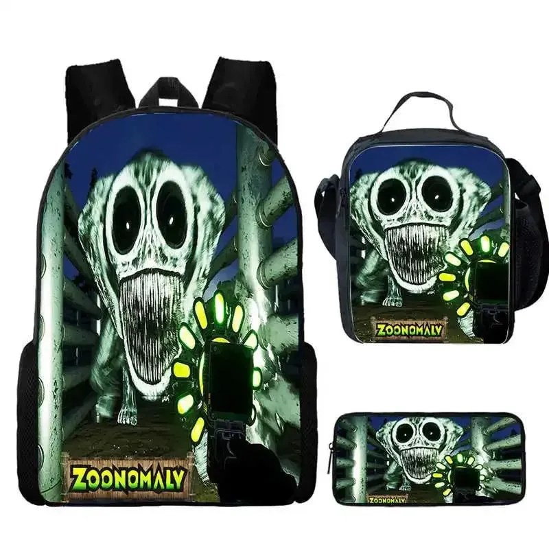 Mochila 3pcs Set Zoonomaly School Backpack with Lunch Bag Pencil Case ,Cartoon School Bags Light Weight School Bags set for Gift