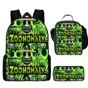 Mochila 3pcs Set Zoonomaly School Backpack with Lunch Bag Pencil Case ,Cartoon School Bags Light Weight School Bags set for Gift