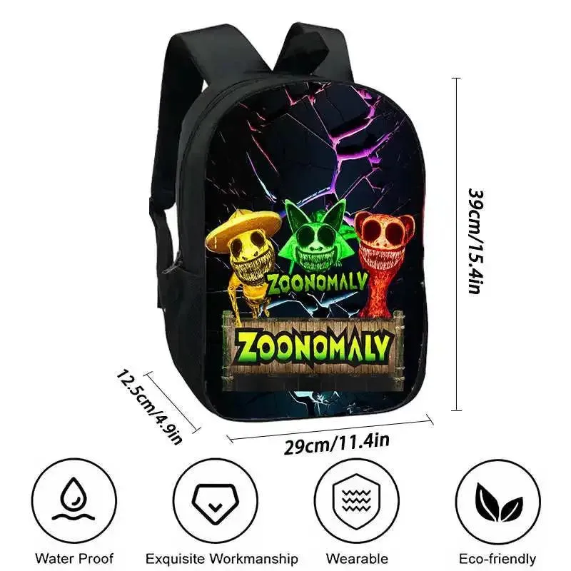 Mochila 3pcs Set Zoonomaly School Backpack with Lunch Bag Pencil Case ,Cartoon School Bags Light Weight School Bags set for Gift