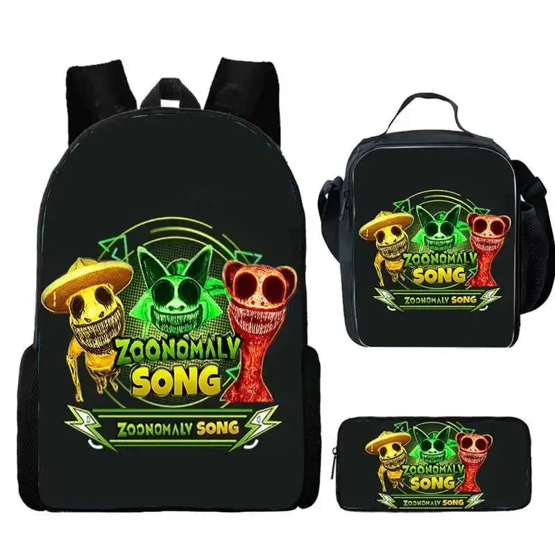 Mochila 3pcs Set Zoonomaly School Backpack with Lunch Bag Pencil Case ,Cartoon School Bags Light Weight School Bags set for Gift