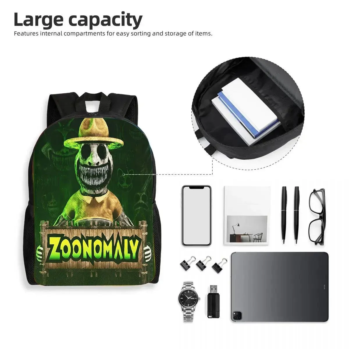 Mochila 3pcs Set Zoonomaly School Backpack with Lunch Bag Pencil Case ,Cartoon School Bags Light Weight School Bags set for Gift