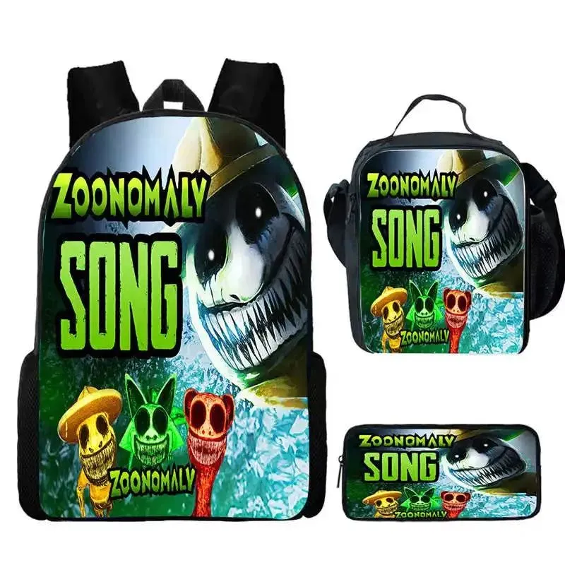 Mochila 3pcs Set Zoonomaly School Backpack with Lunch Bag Pencil Case ,Cartoon School Bags Light Weight School Bags set for Gift