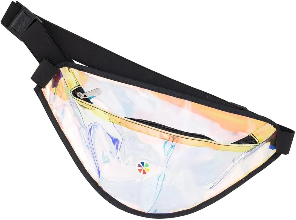 MODA Iridescent Hip Pack – Holographic Belt Bag for Makeup Brushes, Tools & Essentials, Travel-Friendly Storage Organizer