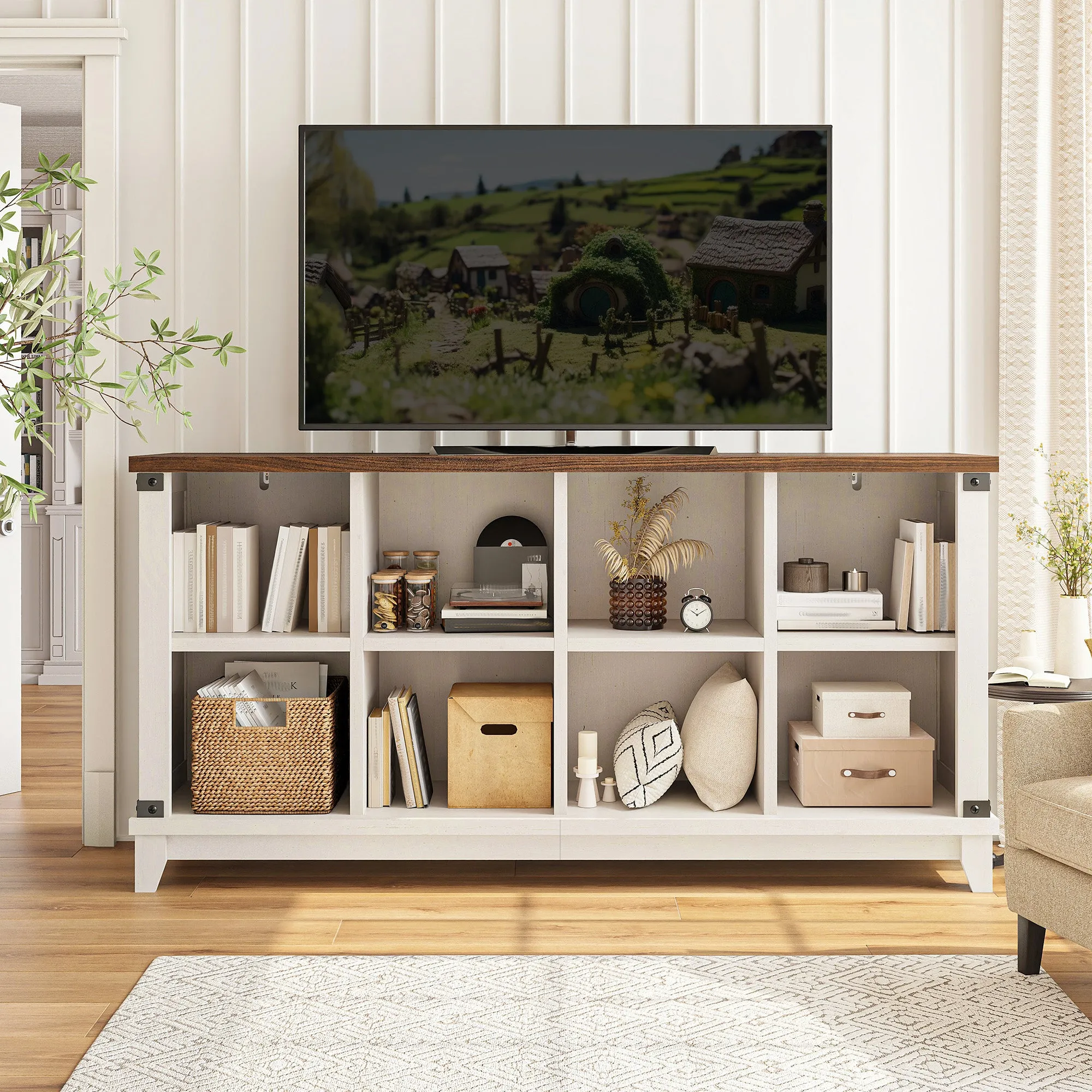 Modern 8-Cube Storage Shelf Organizer - Multipurpose Bookcase & Display Shelves for Living Room, Bedroom, Office
