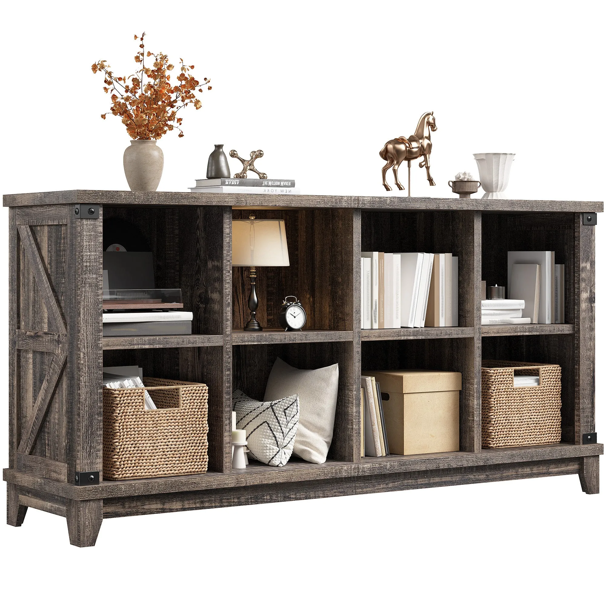 Modern 8-Cube Storage Shelf Organizer - Multipurpose Bookcase & Display Shelves for Living Room, Bedroom, Office