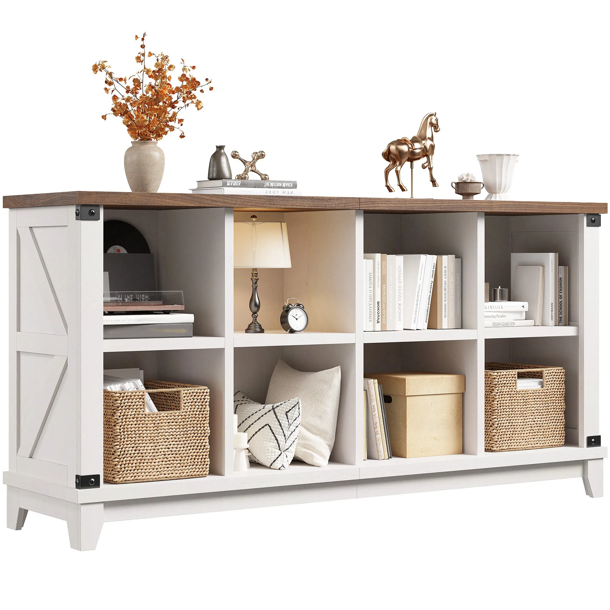 Modern 8-Cube Storage Shelf Organizer - Multipurpose Bookcase & Display Shelves for Living Room, Bedroom, Office