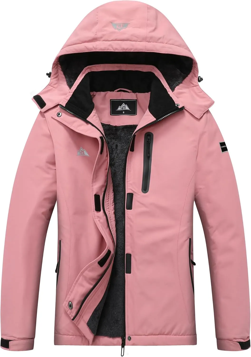 MOERDENG Women's Snow Ski Jacket Warm Winter Coat Waterproof Snowboarding Jacket with Zippered Pockets