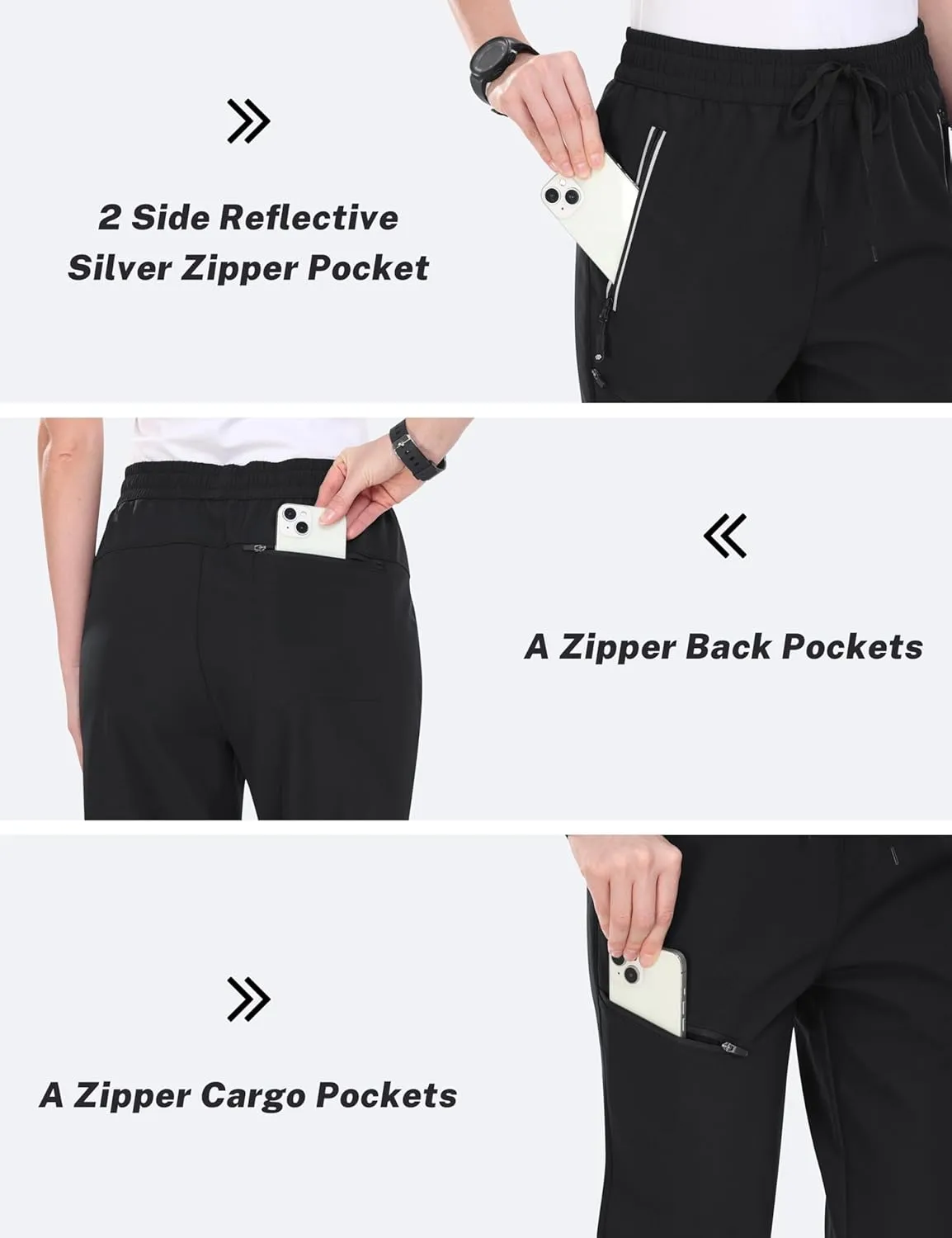 MoFiz Women's Hiking Pants Insulated Outdoor Snow Ski Pants Warm Winter Soft Shell with Zipper Pockets