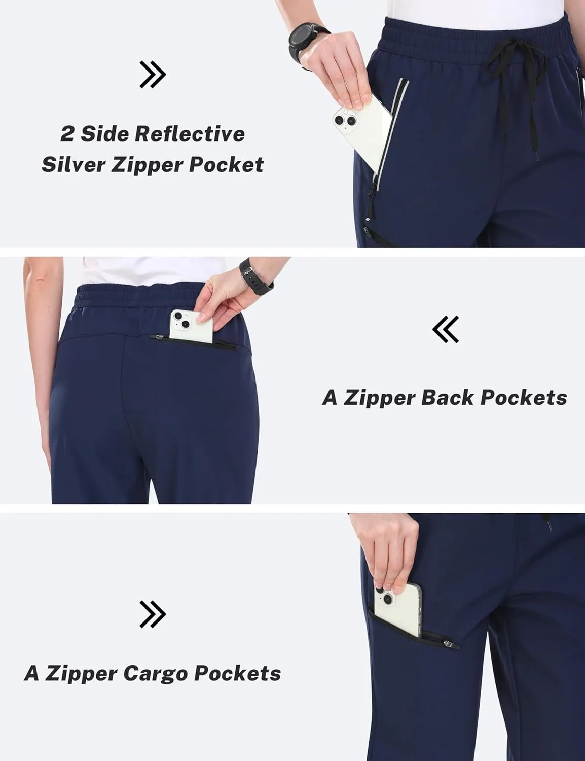 MoFiz Women's Hiking Pants Insulated Outdoor Snow Ski Pants Warm Winter Soft Shell with Zipper Pockets