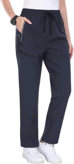 MoFiz Women's Hiking Pants Insulated Outdoor Snow Ski Pants Warm Winter Soft Shell with Zipper Pockets