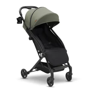 Mompush Lithe, Lightweight Stroller, Compact One-Hand Fold Luggage-Style Travel Stroller for Airplane Friendly, Reclining Seat and XL Canopy, with Rain Cover & Travel Carry Bag & Cup Holder