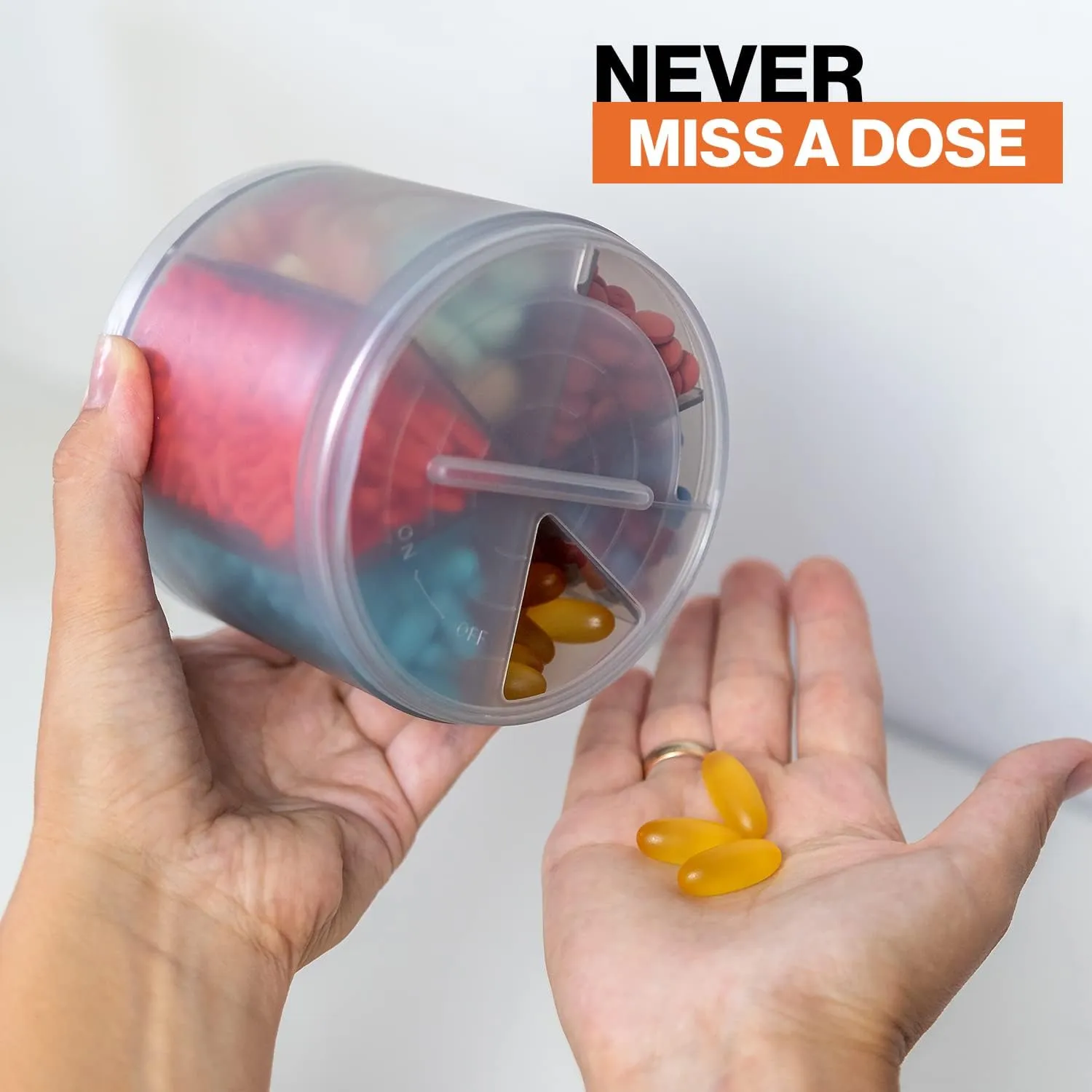 Monster Supplement Pill Dispenser, Medicine, Medication, Portable Detachable Travel Med Holder Container, Vitamin Storage Box, Lifetime Subscription to Medisafe App (Monster Fit 10-2 Pack)