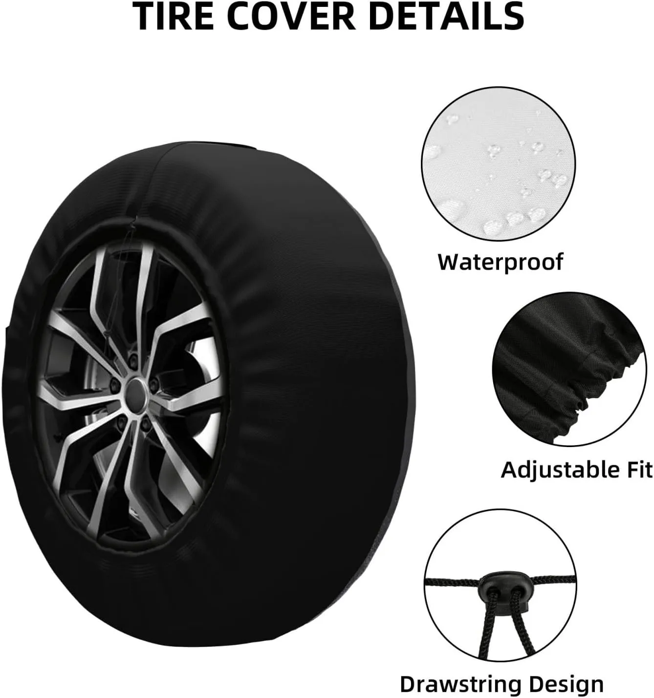 Moon Pine Tree Tire Cover Outdoor Waterproof Snow Sun Rain Wheel Cover Portable Wheel Bags Camper Spare Tire Cover Universal Car Tire Protectors for Trailer RV SUV