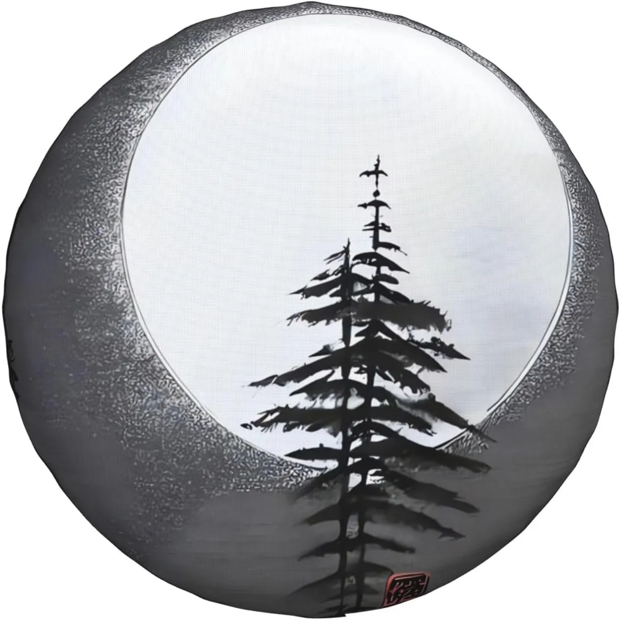 Moon Pine Tree Tire Cover Outdoor Waterproof Snow Sun Rain Wheel Cover Portable Wheel Bags Camper Spare Tire Cover Universal Car Tire Protectors for Trailer RV SUV