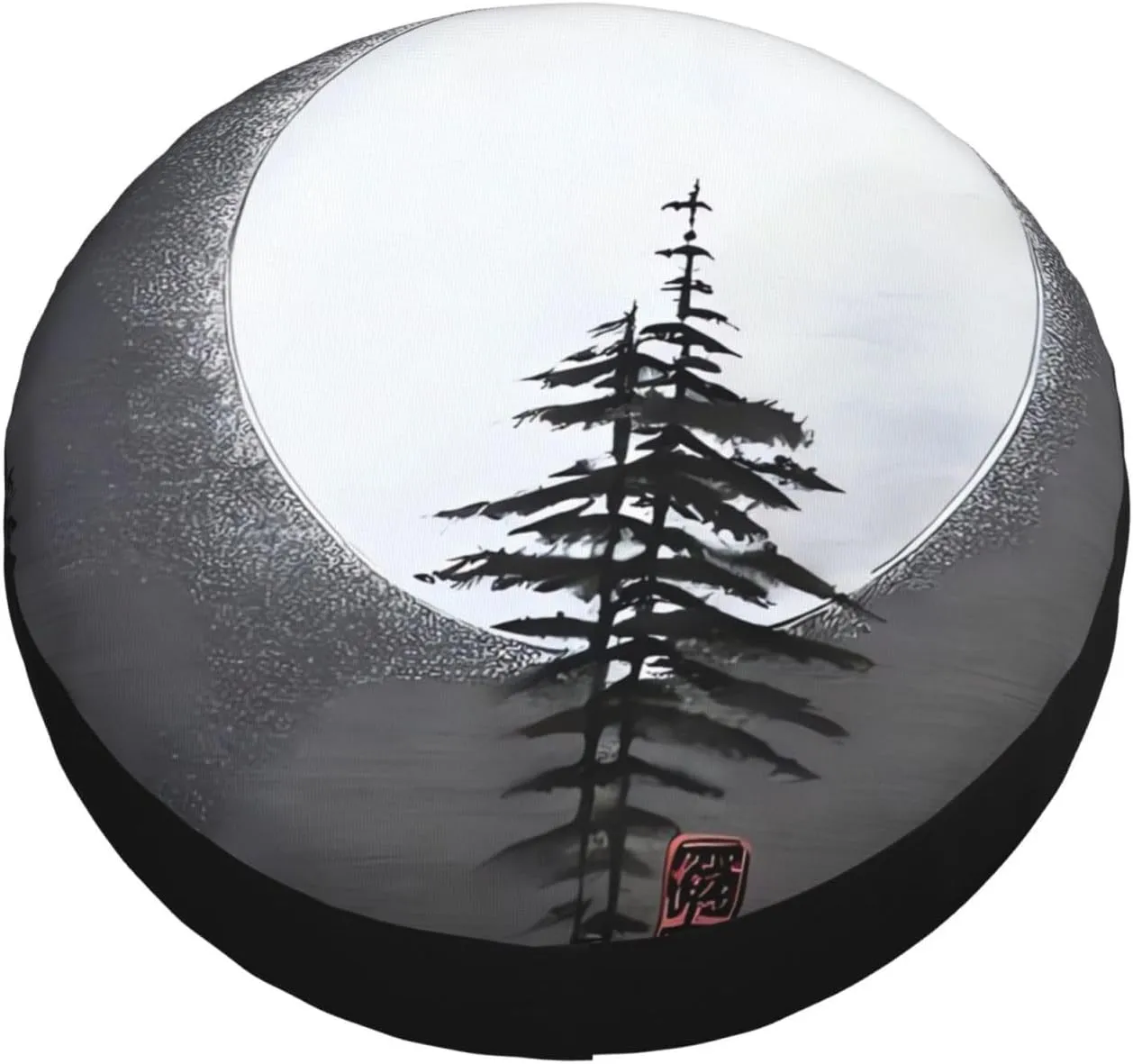 Moon Pine Tree Tire Cover Outdoor Waterproof Snow Sun Rain Wheel Cover Portable Wheel Bags Camper Spare Tire Cover Universal Car Tire Protectors for Trailer RV SUV