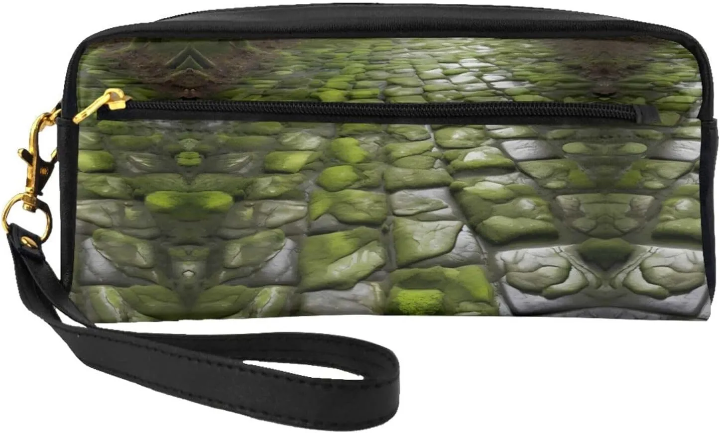 Moss Stone Pavement Print Cosmetic Makeup Bag â€“ Travel Toiletry Organizer, Perfect for Women's Storage and Business Trips