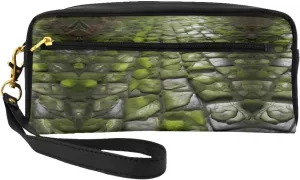 Moss Stone Pavement Print Cosmetic Makeup Bag â€“ Travel Toiletry Organizer, Perfect for Women's Storage and Business Trips