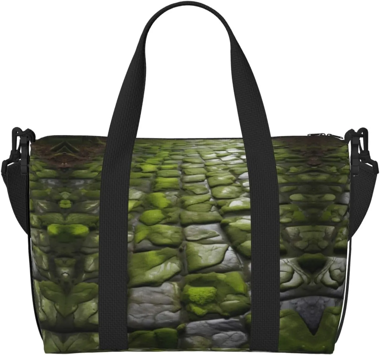 Moss Stone Pavement Print Versatile Travel Gym Carry Bag,Ideal For Business,Sports,Weekend Stays