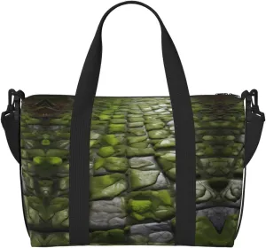 Moss Stone Pavement Print Versatile Travel Gym Carry Bag,Ideal For Business,Sports,Weekend Stays