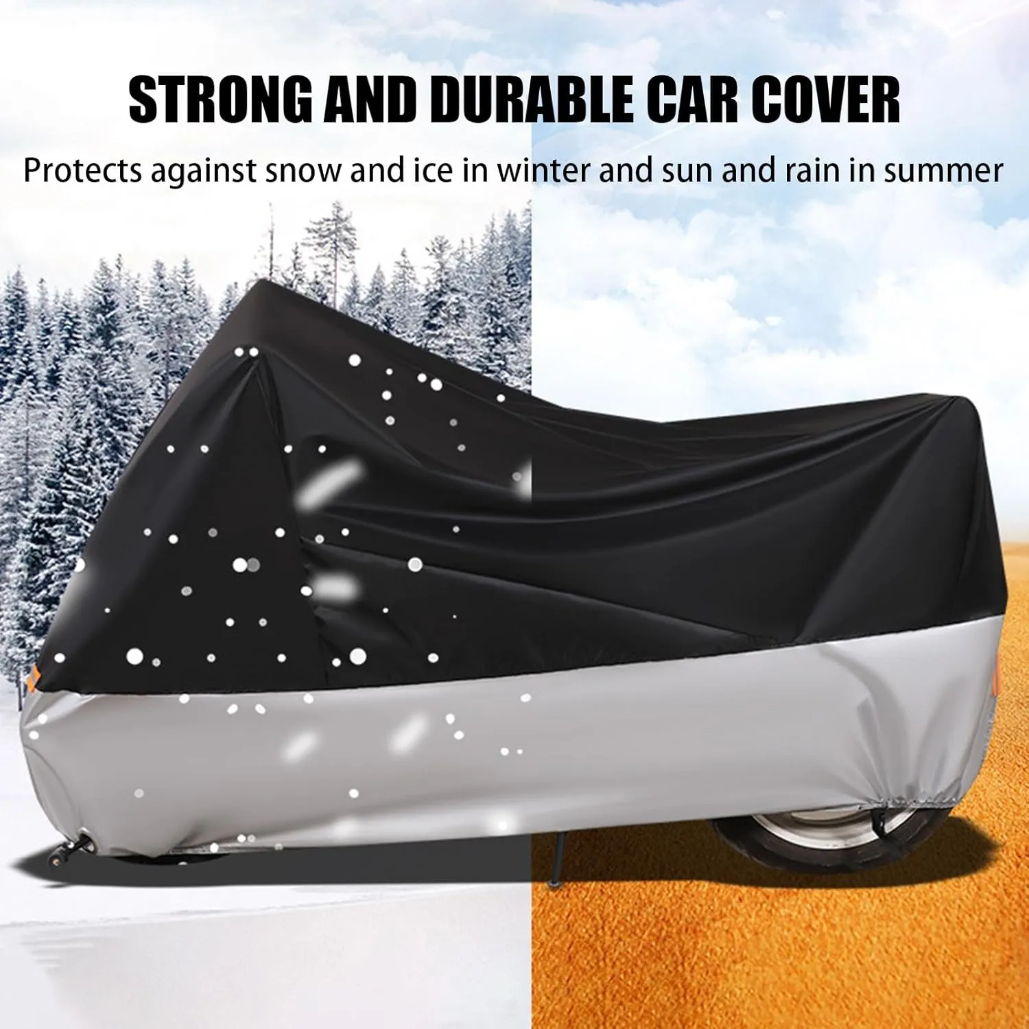 Motorcycle Cover for Honda Ape 50 Indoor Outdoor Motorcycle Protective Cover Duty Sun Rain Cover Exterior Accessories,Black Silver-M (200 * 90 * 100cm)