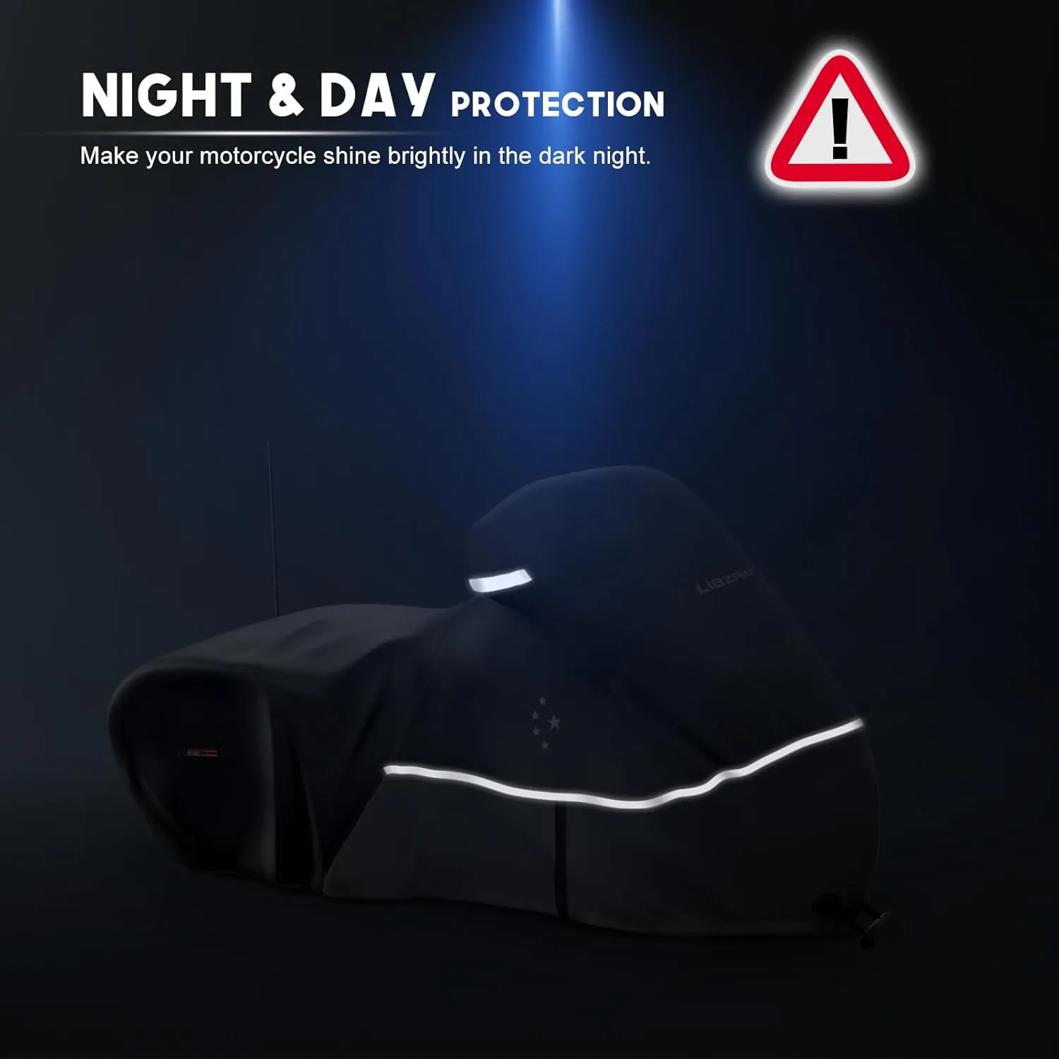 Motorcycle Cover LI LIBZAKI 600D Heavy Duty Storage All Season Universal Weather Waterproof Outdoor Protection 86" XXL Vehicle Cover/Gray