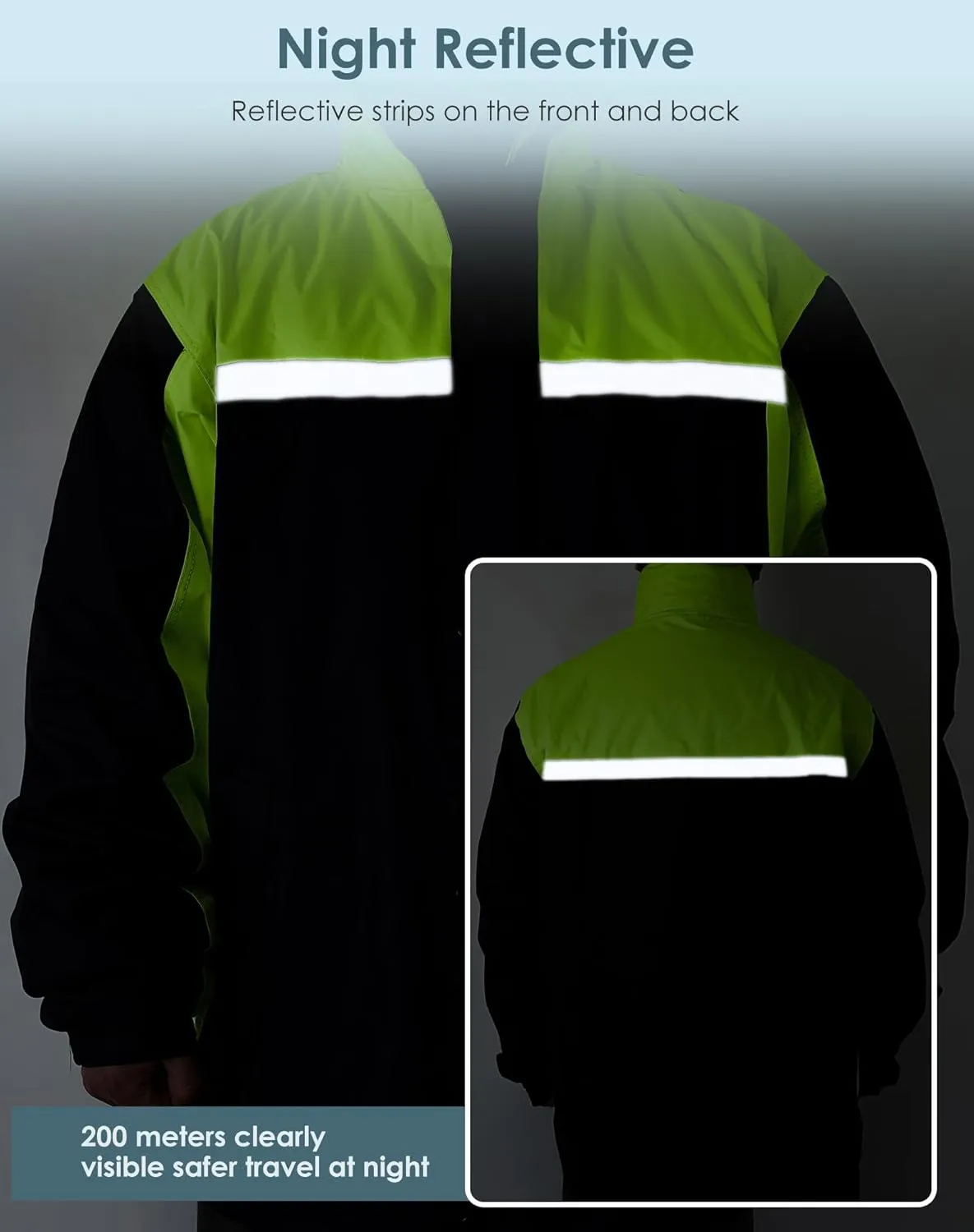 Motorcycle Rain Suit Waterproof Work Rain Jacket Pants Reflective Raincoat for Men Outdoor All-Sport Farm Fishing