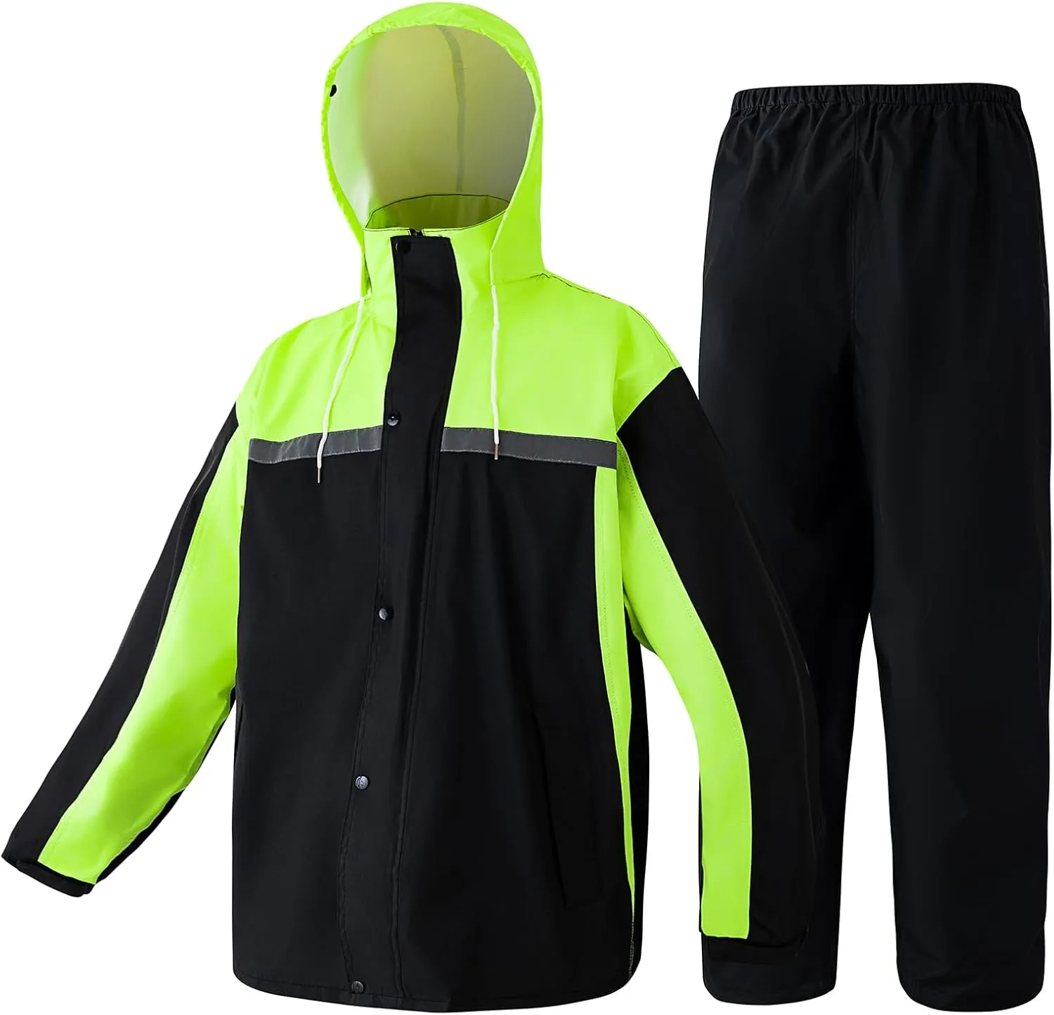 Motorcycle Rain Suit Waterproof Work Rain Jacket Pants Reflective Raincoat for Men Outdoor All-Sport Farm Fishing