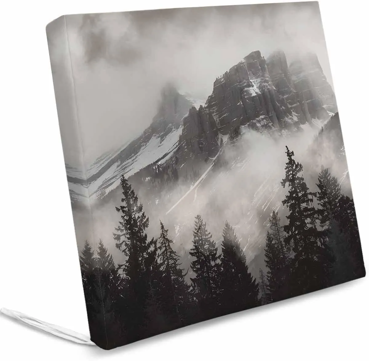 Mountains Forest Outdoor Cushion Chair Cover Set of 2 - Waterproof Couch Seat Covers, Modern Nature Fog Landscape Patio Furniture Protector Cushions Slipcovers for Sofa/RV, 22"x20"x4"