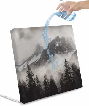 Mountains Forest Outdoor Cushion Chair Cover Set of 2 - Waterproof Couch Seat Covers, Modern Nature Fog Landscape Patio Furniture Protector Cushions Slipcovers for Sofa/RV, 22"x20"x4"