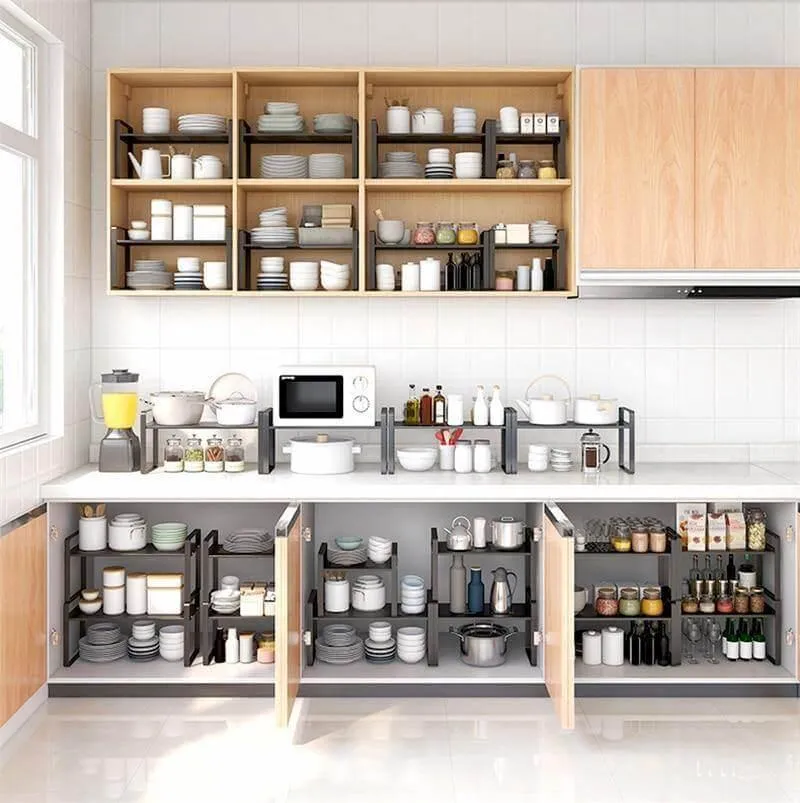 Multi-Layer Dish Organizer - Kitchen Countertop Storage Solution