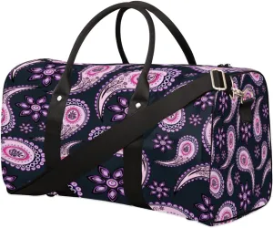 Mysterious Mandala Travel Duffle Bag Waterproof Foldable Weekender Bags for Women and Men Durable Carry on Overnight Bag with Shoulder Strap Lightweight Sports Gym Tote Bag
