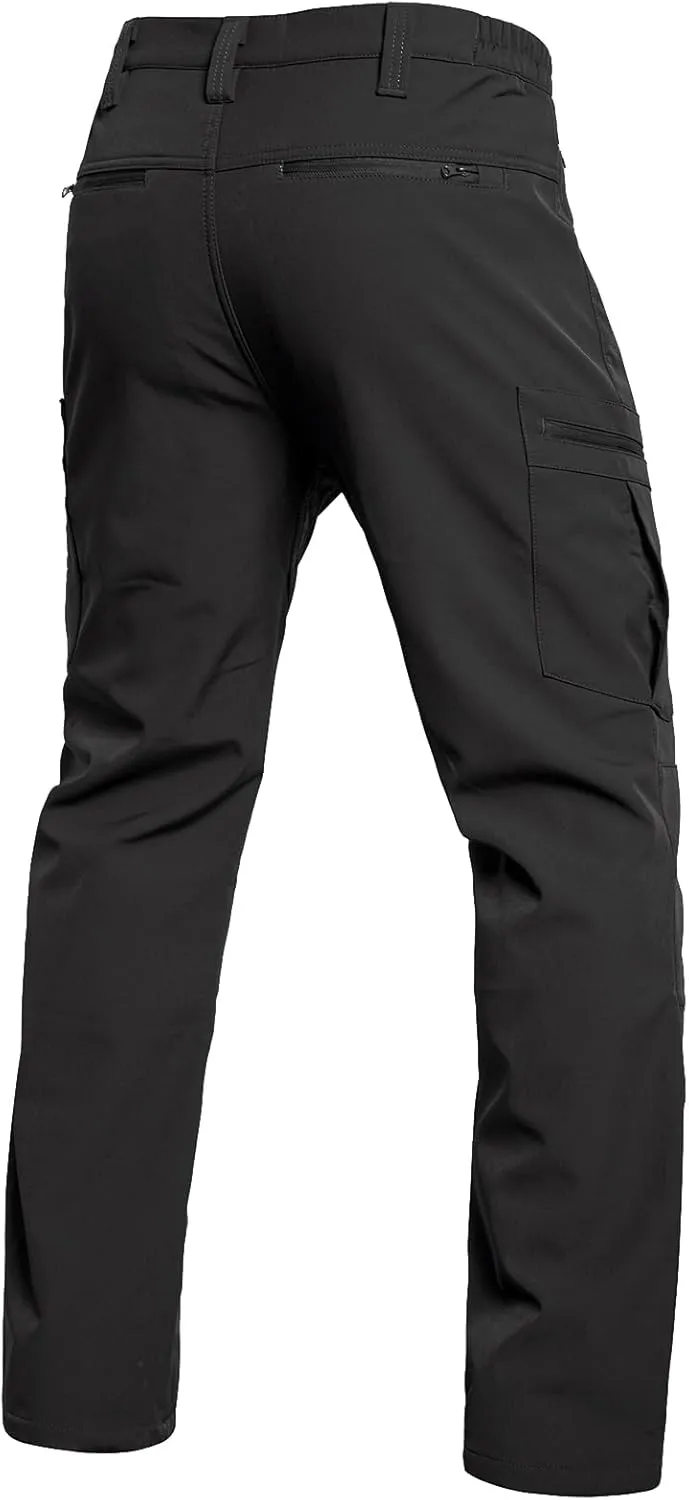 NAVEKULL Men's Fleece Lined Hiking Pants Softshell Water Resistance Snow Ski Pants Winter Outdoor Tactical Cargo Trousers
