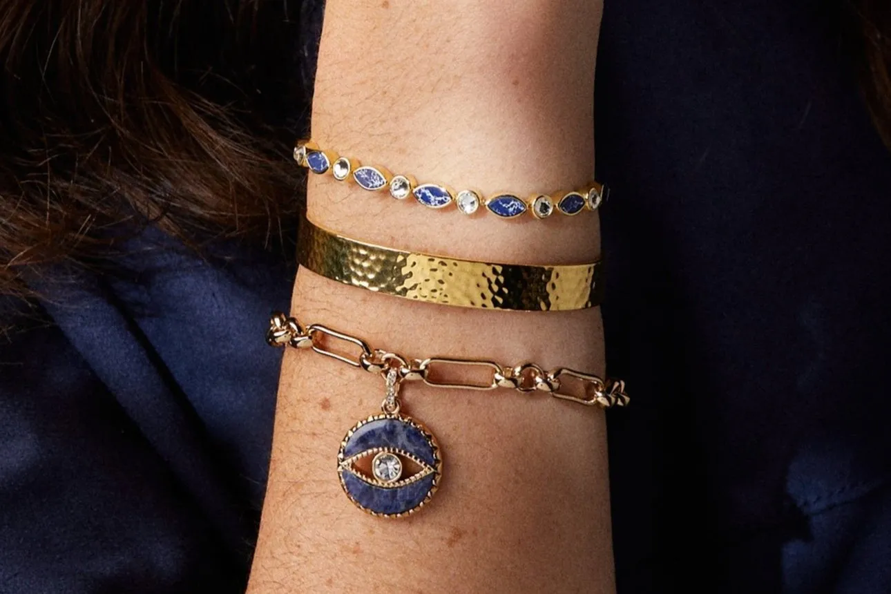 Navette Stone   Crystal Bolo Tennis Bracelet