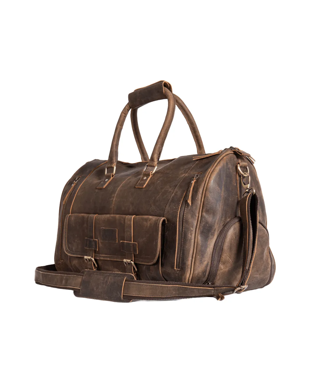 Nera Vintage Duffle Bag-Brown