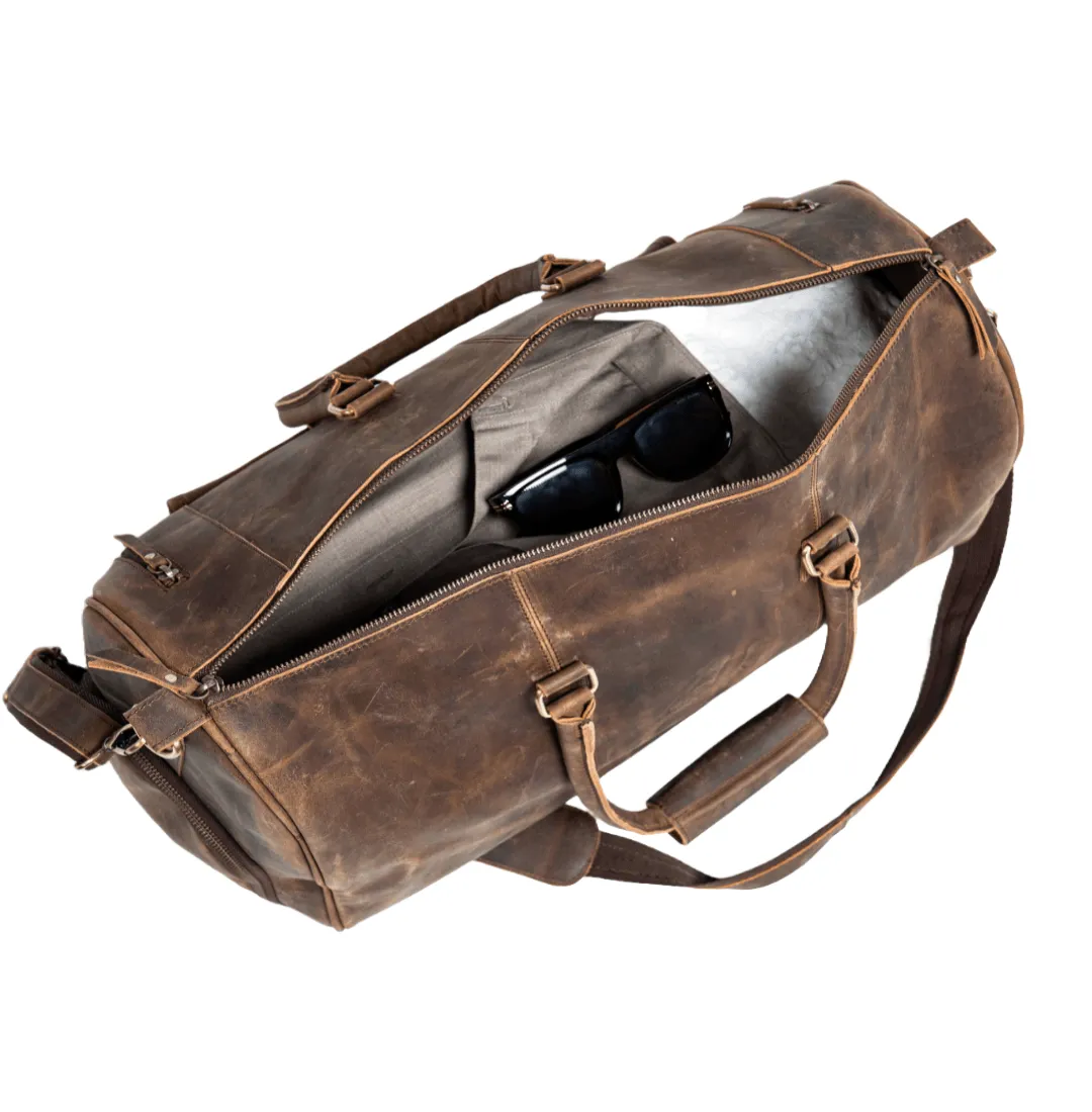 Nera Vintage Duffle Bag-Brown