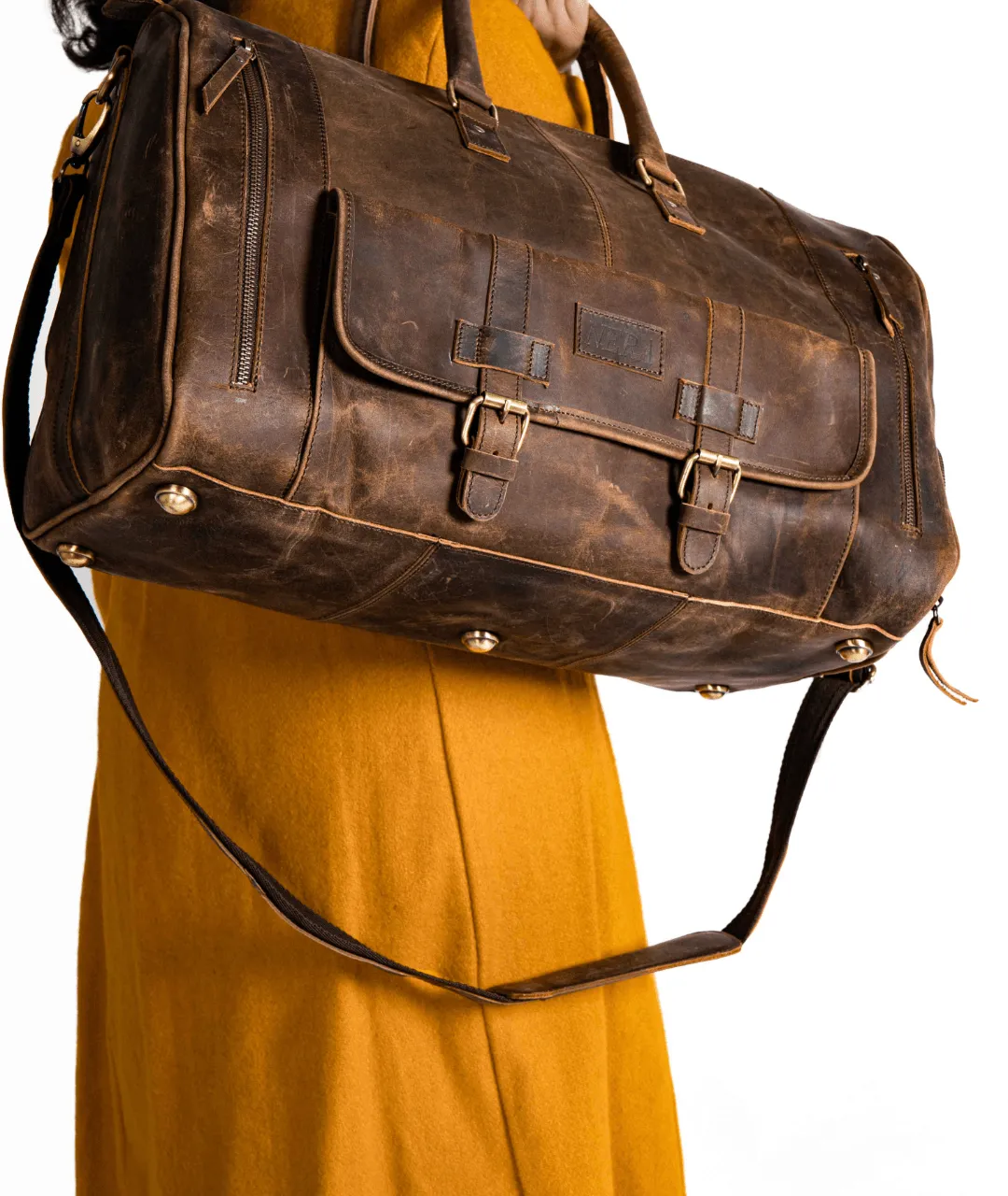 Nera Vintage Duffle Bag-Brown