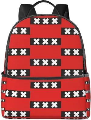 Netherlands Holland Flag Casual Backpacks Laptop Backpack Carry-on Daypack Sports Travel Rucksack Lightweight Working Bag for Outdoor Hiking Cycling Walking