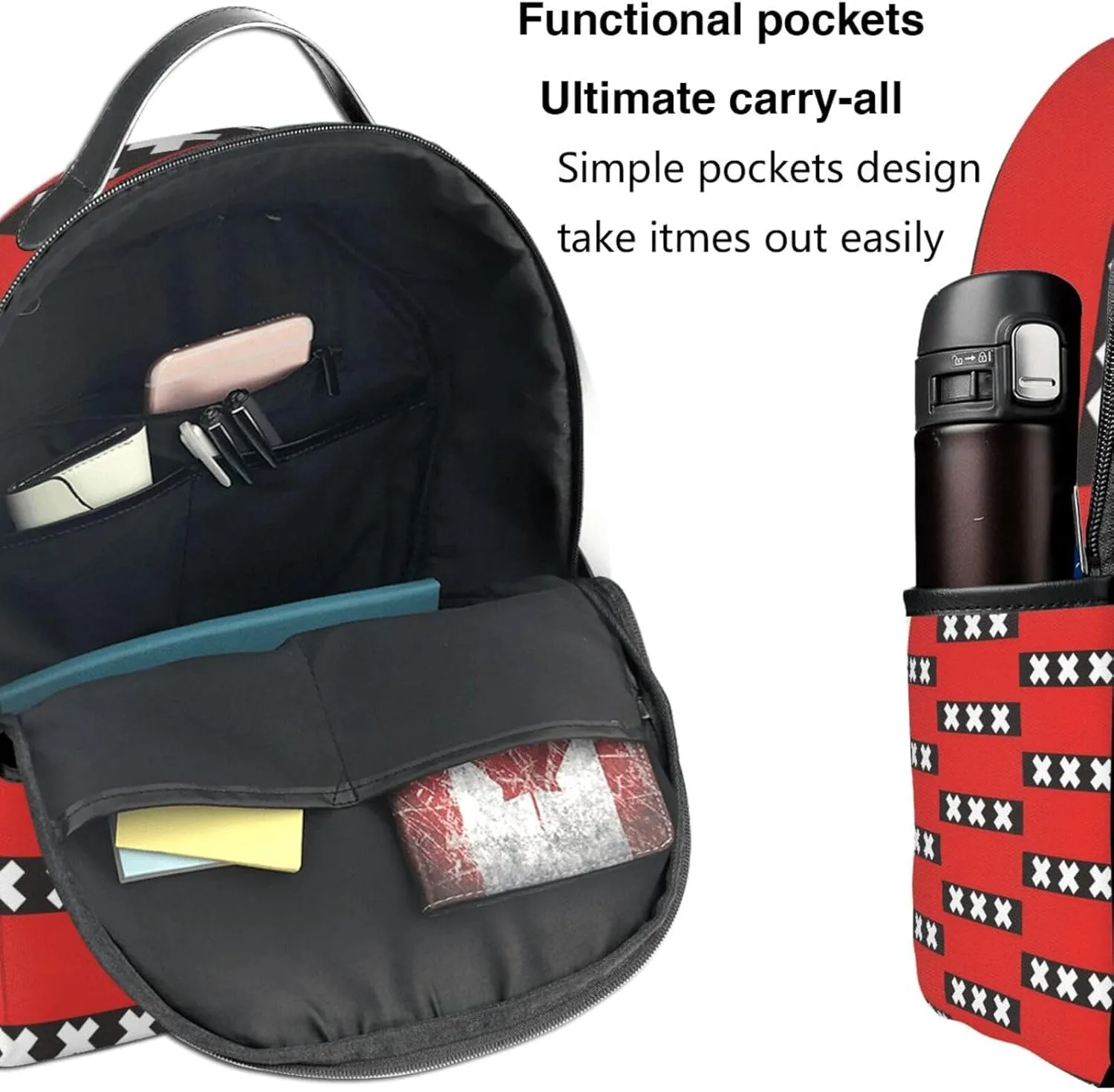 Netherlands Holland Flag Casual Backpacks Laptop Backpack Carry-on Daypack Sports Travel Rucksack Lightweight Working Bag for Outdoor Hiking Cycling Walking