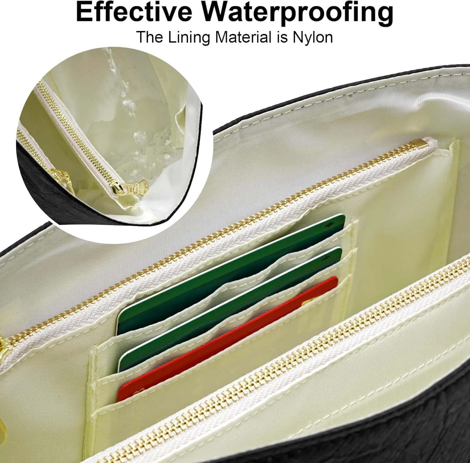 New Dupont Paper Purse Organizer Insert for Longchamp Le Pliage M Handbag Insert (Black&White, Medium)