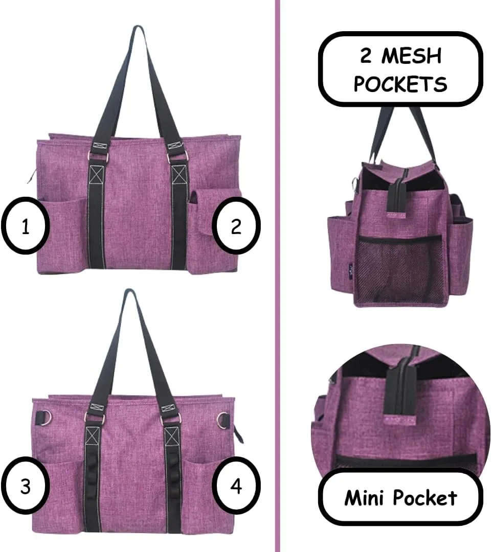 NGIL Utility Water Resistant Zippered Lined Tote Bag,Multi Pocket Organizer, Work Tote Bags for Women, Nurse Tote,Nurse Gift