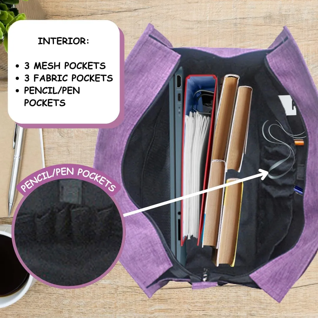 NGIL Utility Water Resistant Zippered Lined Tote Bag,Multi Pocket Organizer, Work Tote Bags for Women, Nurse Tote,Nurse Gift